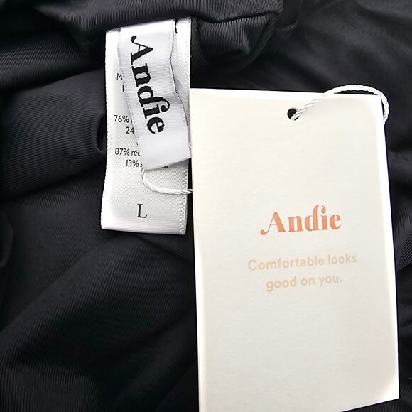 Andie Swim Womans size L The Asbury One Piece Swimsuit in Black High Neck NEW - Picture 6 of 8